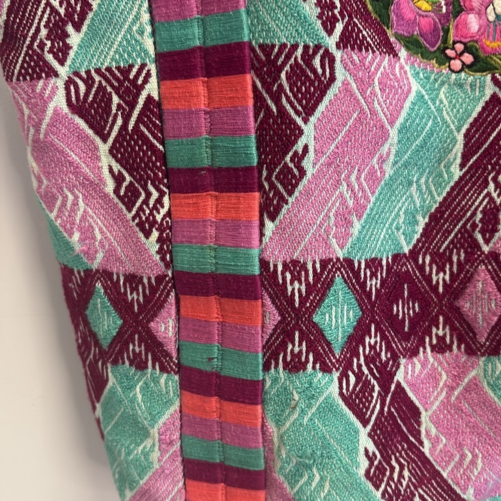 Colorful Patterned Tote Bag Handmade in Guatemala - Picture 4 of 10